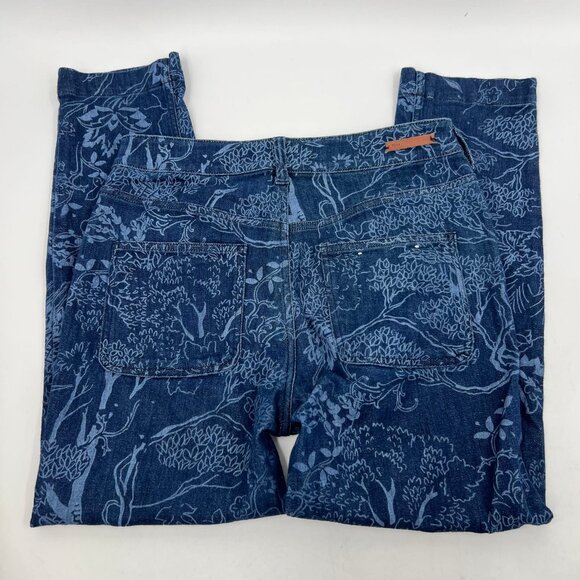 Pilcro and the Letterpress Blue Floral Print High Rise Jeans | Excellent Conditi - Picture 11 of 11